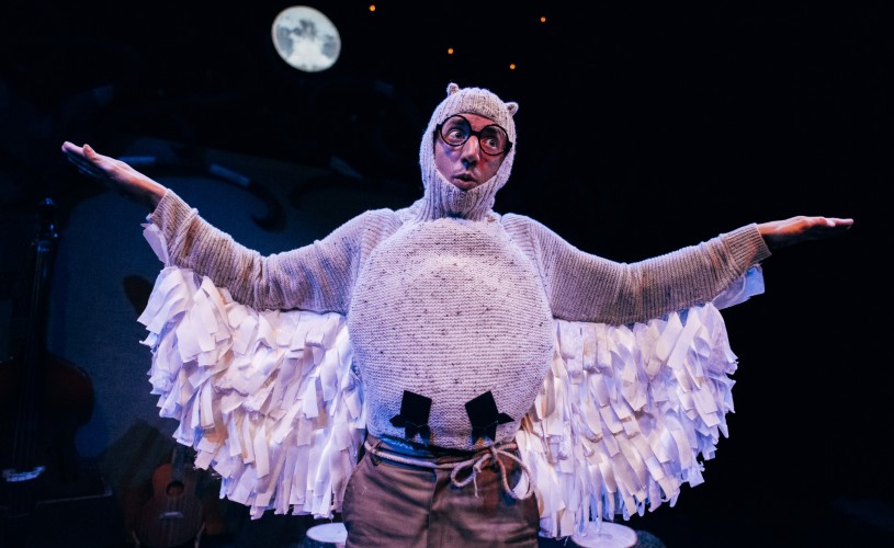 Actor in costume performing in The Night That Autumn Turned to Winter, Bristol Old Vic
